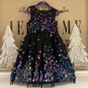 Black tulle sequined holiday dress by Cat & Jack in perfect condition 7/8